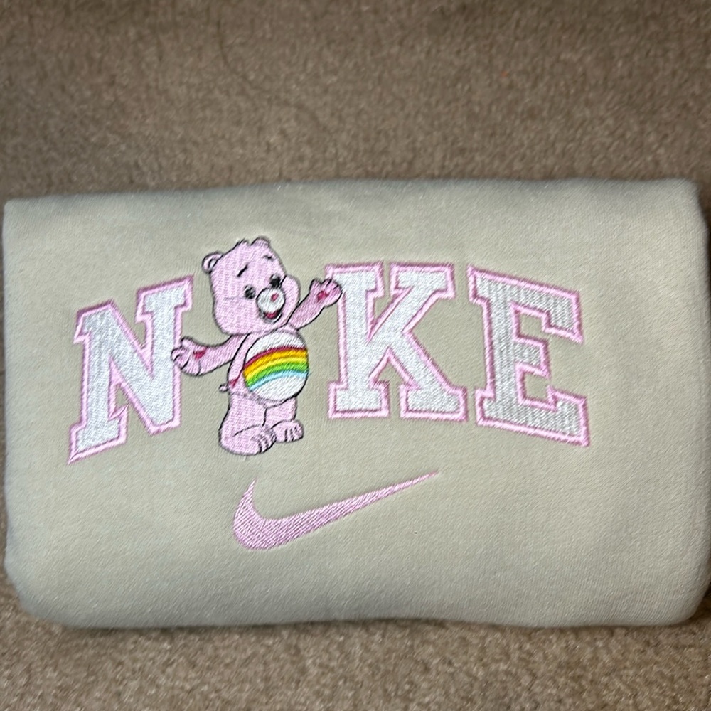 Custom Pink Care Bear x Nike Sweatshirt